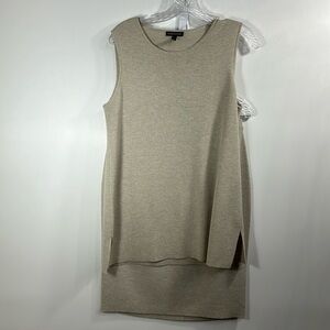 Eileen Fisher 100% wool tan tank top and skirt set.Size Small/ medium petite